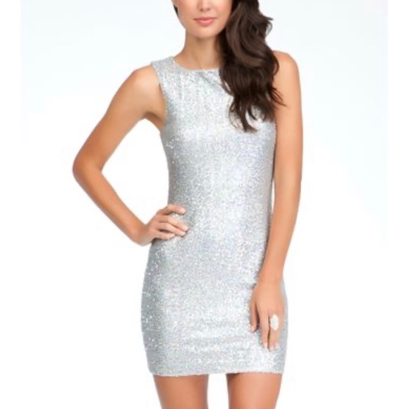 bebe silver dress